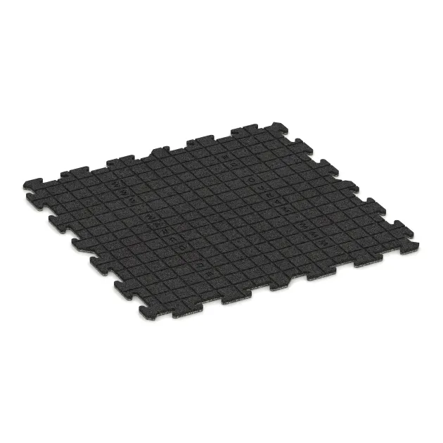 Aufsicht auf die Unterseite, also die Bodenseite von WARCO-Formteil 4231 - Sports flooring tile 1.8 cm im Format 1000 x 1000 x 18 mm.