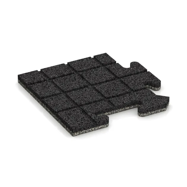 Aufsicht auf die Unterseite, also die Bodenseite von WARCO-Formteil 4710 - Corner Tile im Format 235 x 235 x 18 mm.