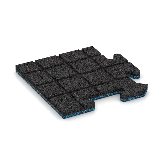 Aufsicht auf die Unterseite, also die Bodenseite von WARCO-Formteil 4716 - Corner Tile im Format 235 x 235 x 18 mm.