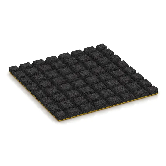 Aufsicht auf die Unterseite, also die Bodenseite von WARCO-Formteil 0558 - Terrace tile 3 cm im Format 500 x 500 x 30 mm.