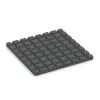 Aufsicht auf die Unterseite, also die Bodenseite von WARCO-Formteil 0577 - Playground safety tile im Format 500 x 500 x 30 mm.