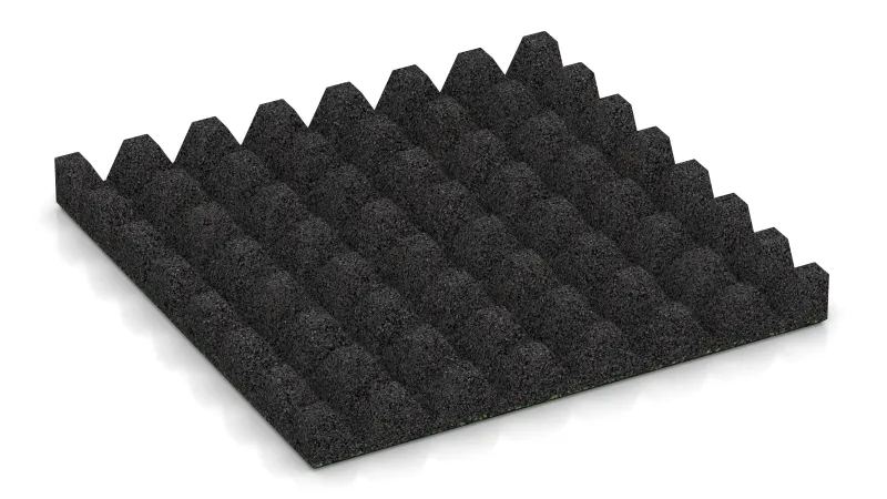 Structure of 28 mm high truncated pyramids