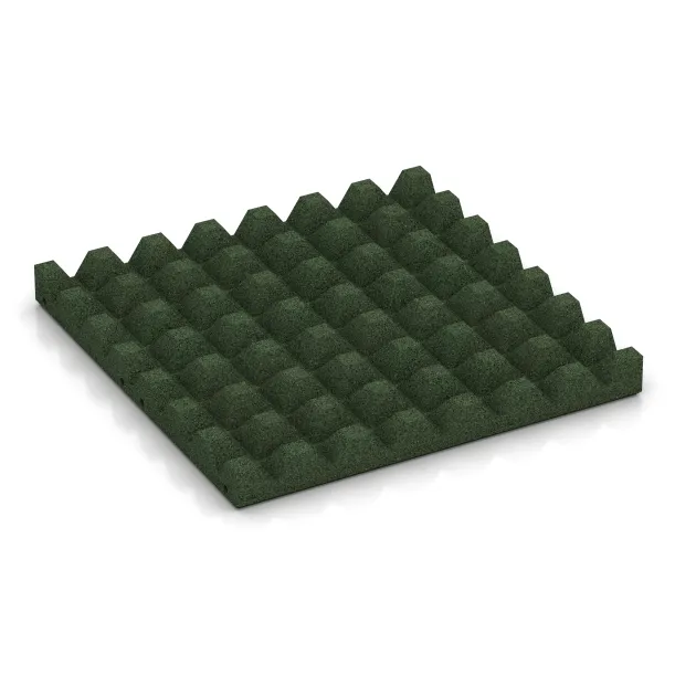 Aufsicht auf die Unterseite, also die Bodenseite von WARCO-Formteil 0692 - Playground safety tile im Format 500 x 500 x 50 mm.