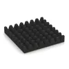 Aufsicht auf die Unterseite, also die Bodenseite von WARCO-Formteil 5363 - Playground safety tile im Format 500 x 500 x 80 mm.