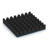 Aufsicht auf die Unterseite, also die Bodenseite von WARCO-Formteil 0717 - Playground safety tile im Format 500 x 500 x 80 mm.