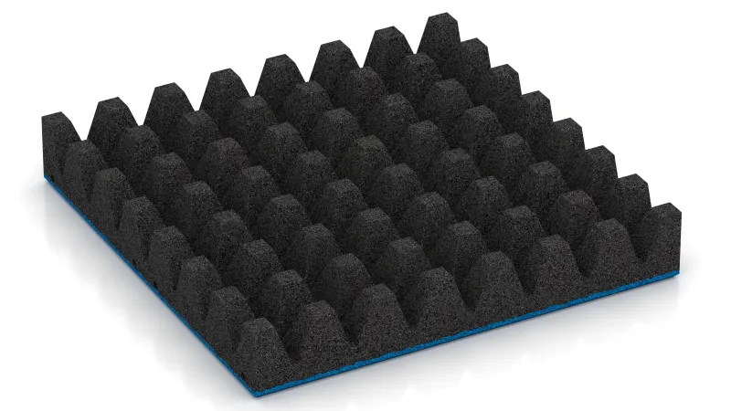 Structure of 50 mm high truncated pyramids