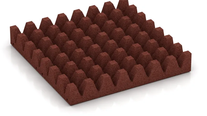 Structure of 50 mm high truncated pyramids