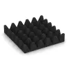 Aufsicht auf die Unterseite, also die Bodenseite von WARCO-Formteil 3710 - Playground safety tile im Format 500 x 500 x 100 mm.