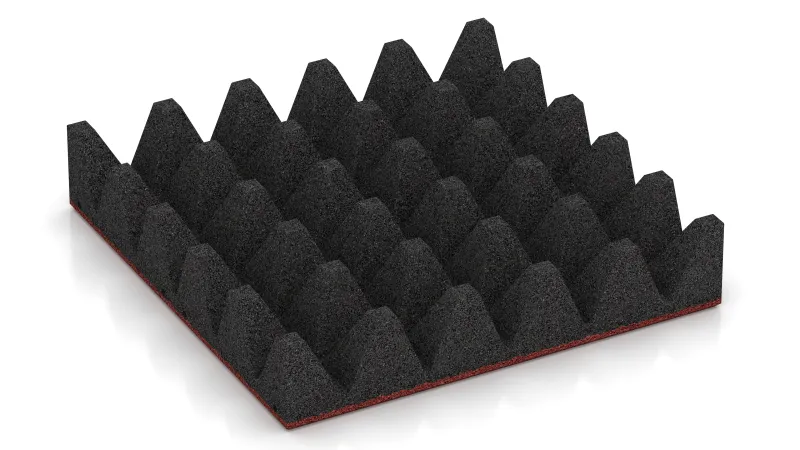 Structure of 75 mm high truncated pyramids