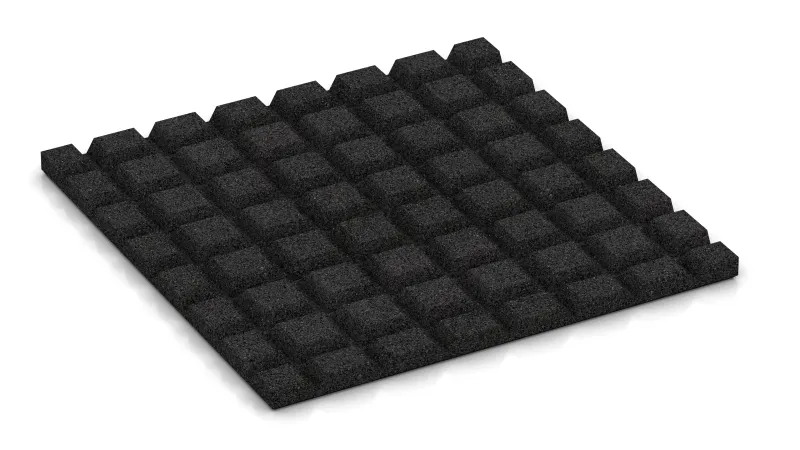 Structure of 15 mm high truncated pyramids