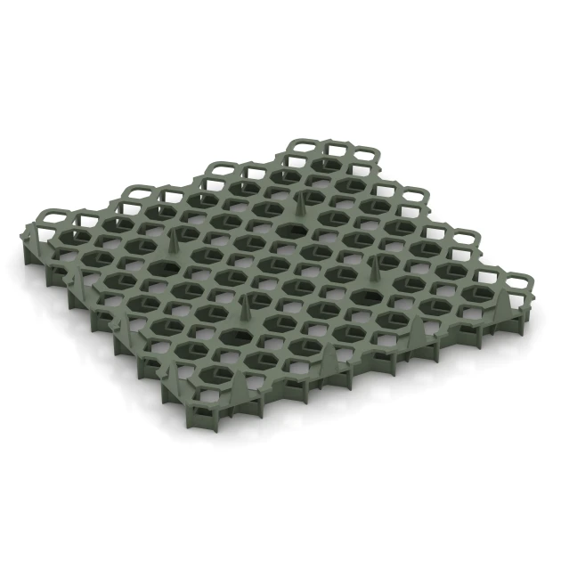Aufsicht auf die Unterseite, also die Bodenseite von WARCO-Formteil 3634 - Plastic ground grid im Format 47,6 × 47,6 × 4 cm | 0,226 m².