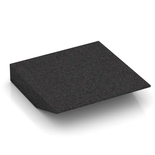 Aufsicht auf die Unterseite, also die Bodenseite von WARCO-Formteil 3837 - Edge tile (one chamfered side) im Format 500 x 500 x 100 mm.