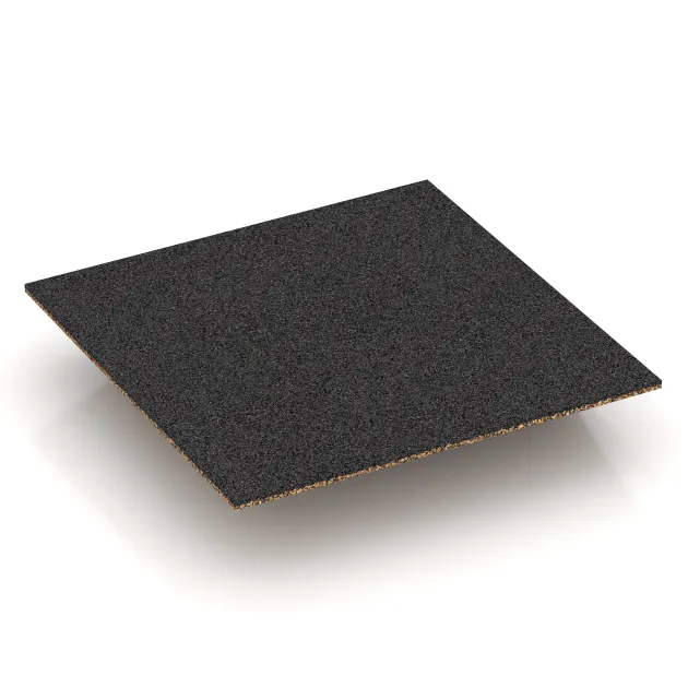Aufsicht auf die Unterseite, also die Bodenseite von WARCO-Formteil 3823 - Corner tile (two chamfered sides) im Format 500 x 500 x 100 mm.