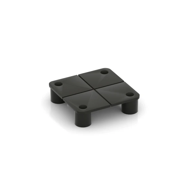 Aufsicht auf die Unterseite, also die Bodenseite von WARCO-Formteil 6121 - Tile clip im Format 50 × 50 mm – 8 mm.