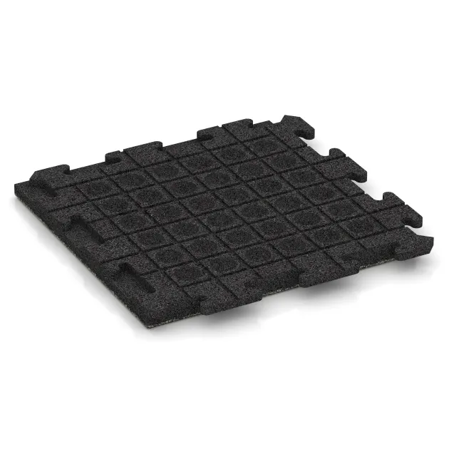 Aufsicht auf die Unterseite, also die Bodenseite von WARCO-Formteil 1340 - Pool Decking Tile Classic im Format 500 x 500 x 40 mm.
