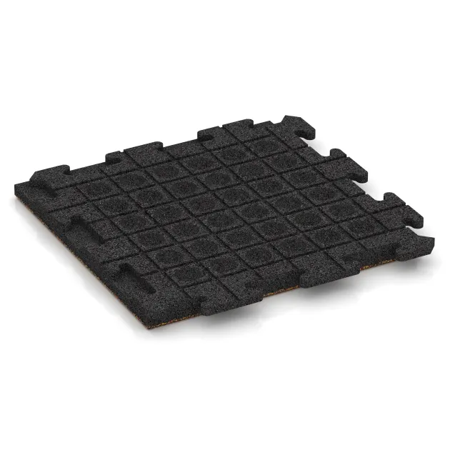 Aufsicht auf die Unterseite, also die Bodenseite von WARCO-Formteil 1284 - Terrace tile Classic im Format 500 x 500 x 40 mm.