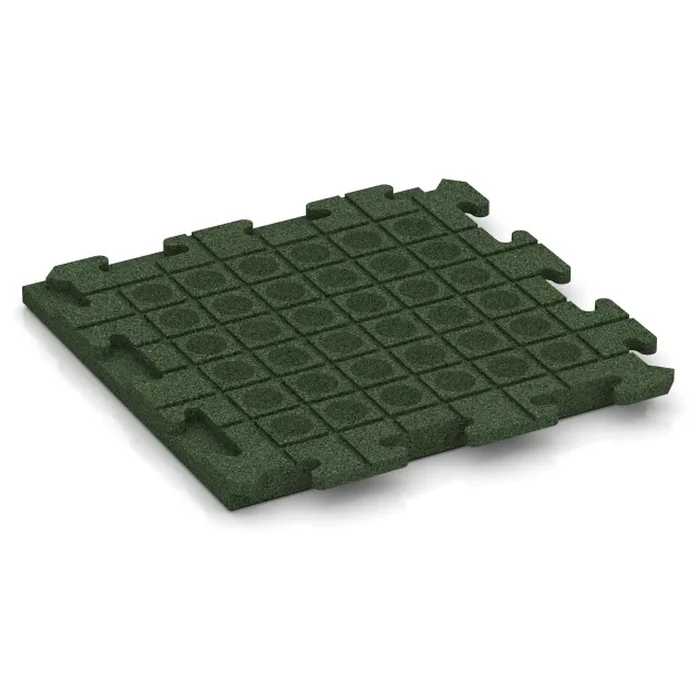 Aufsicht auf die Unterseite, also die Bodenseite von WARCO-Formteil 1406 - Fitness Floor Rubber Tiles Classic im Format 500 x 500 x 40 mm.