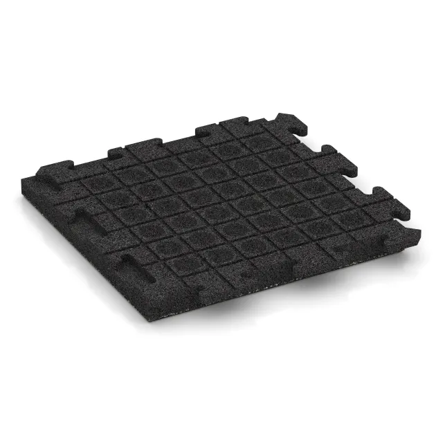Aufsicht auf die Unterseite, also die Bodenseite von WARCO-Formteil 1427 - Terrace tile Classic im Format 500 x 500 x 50 mm.