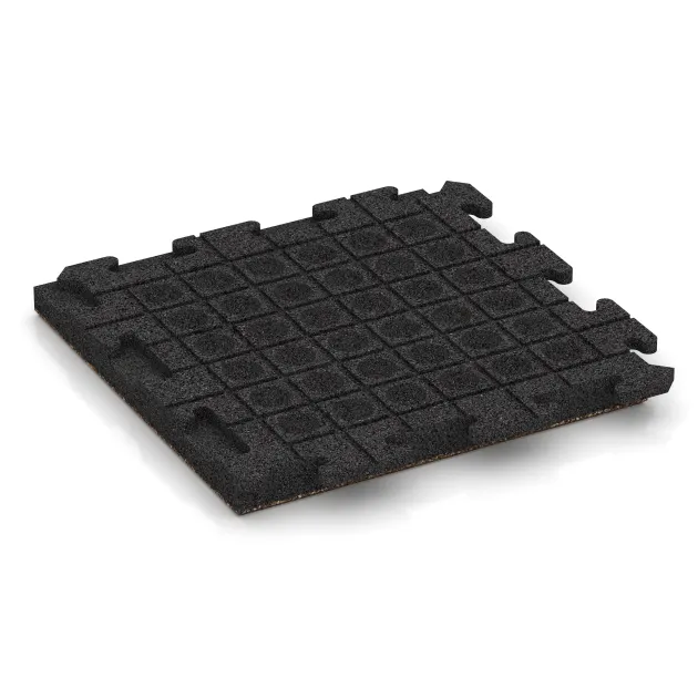 Aufsicht auf die Unterseite, also die Bodenseite von WARCO-Formteil 1435 - Rubber paving Classic im Format 500 x 500 x 50 mm.