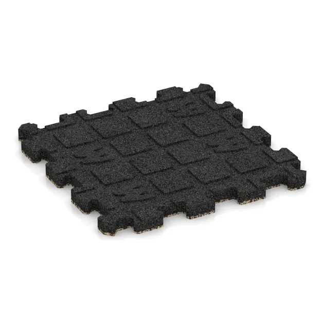 Aufsicht auf die Unterseite, also die Bodenseite von WARCO-Formteil 5740 - Exhibition floor interlocking tile im Format 306 x 306 x 20 mm.