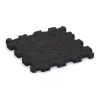 Aufsicht auf die Unterseite, also die Bodenseite von WARCO-Formteil 6002 - Rubber click tile im Format 306 x 306 x 20 mm.