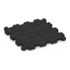 Aufsicht auf die Unterseite, also die Bodenseite von WARCO-Formteil 5998 - Rubber click tile im Format 306 x 306 x 20 mm.