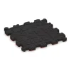 Aufsicht auf die Unterseite, also die Bodenseite von WARCO-Formteil 6001 - Rubber click tile im Format 306 x 306 x 20 mm.