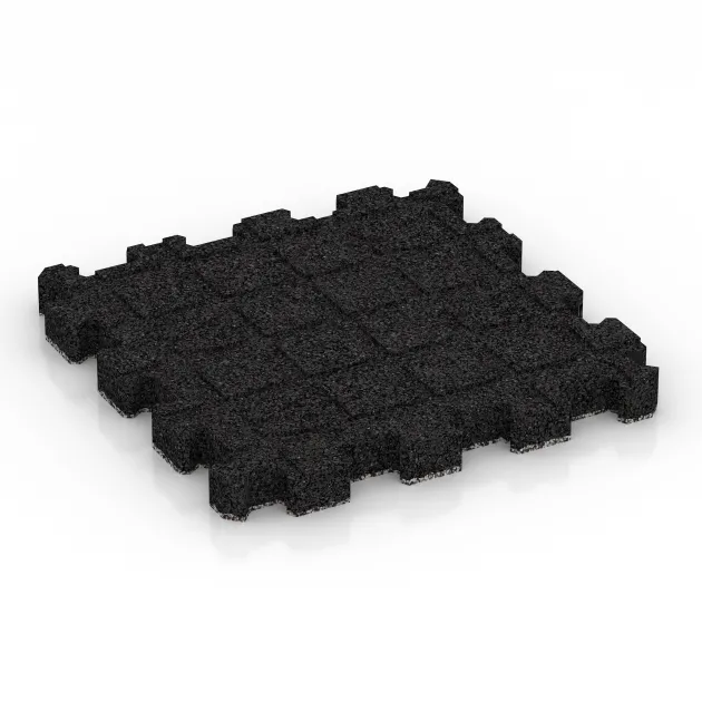 Aufsicht auf die Unterseite, also die Bodenseite von WARCO-Formteil 4456 - Rubber click tile im Format 306 x 306 x 30 mm.