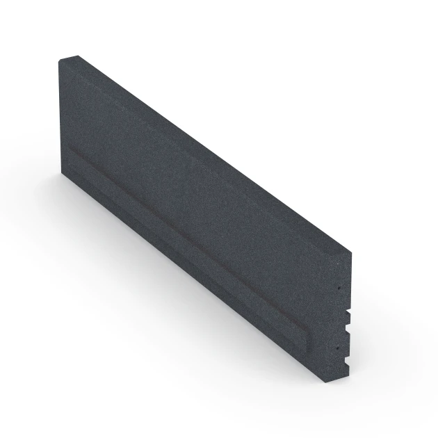 Aufsicht auf die Unterseite, also die Bodenseite von WARCO-Formteil 6213 - Rubber Kerb im Format 100 x 5 x 25 cm.