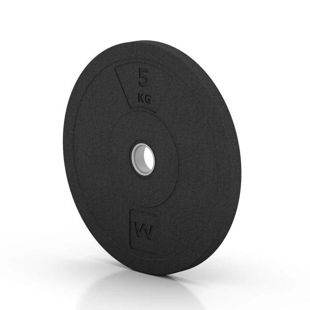 Aufsicht auf die Unterseite, also die Bodenseite von WARCO-Formteil 6084 - Bumper Plate – Solid Rubber im Format 5 kg | ø 45,4 x 3,15 cm.