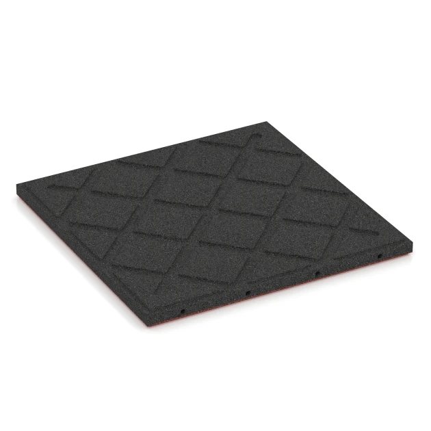 Aufsicht auf die Unterseite, also die Bodenseite von WARCO-Formteil 6179 - Terrace Tile Classic im Format 50 x 50 x 3 cm.