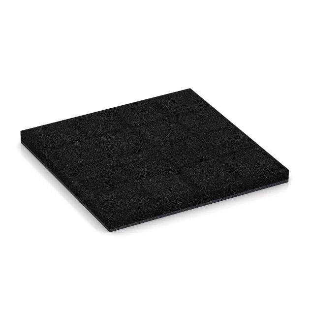 Aufsicht auf die Unterseite, also die Bodenseite von WARCO-Formteil 6257 - Playground safety tile – 140 cm im Format 50 x 50 x 4 cm.