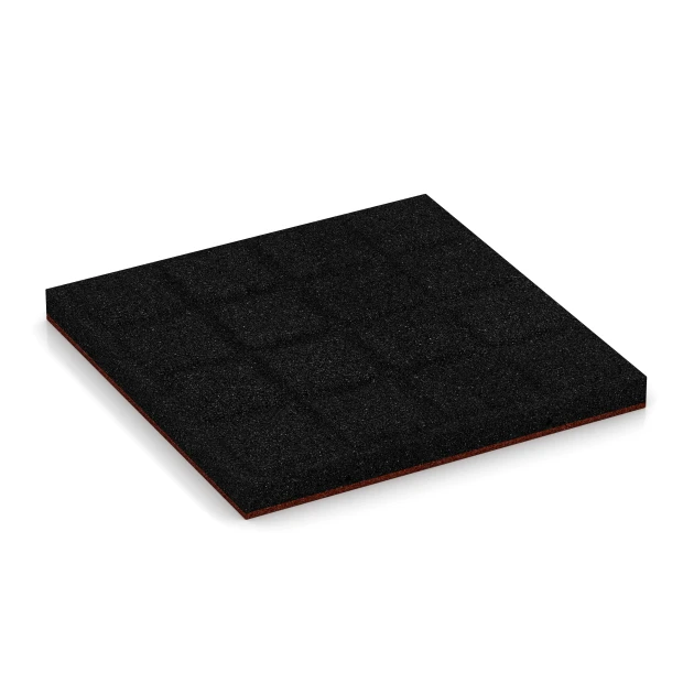 Aufsicht auf die Unterseite, also die Bodenseite von WARCO-Formteil 6260 - Playground safety tile – 150 cm im Format 50 x 50 x 4,5 cm.