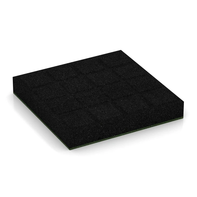 Aufsicht auf die Unterseite, also die Bodenseite von WARCO-Formteil 6207 - Playground Safety Tiles im Format 50 x 50 x 8 cm.