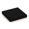 Aufsicht auf die Unterseite, also die Bodenseite von WARCO-Formteil 6234 - Playground Safety Tiles im Format 50 x 50 x 8 cm.