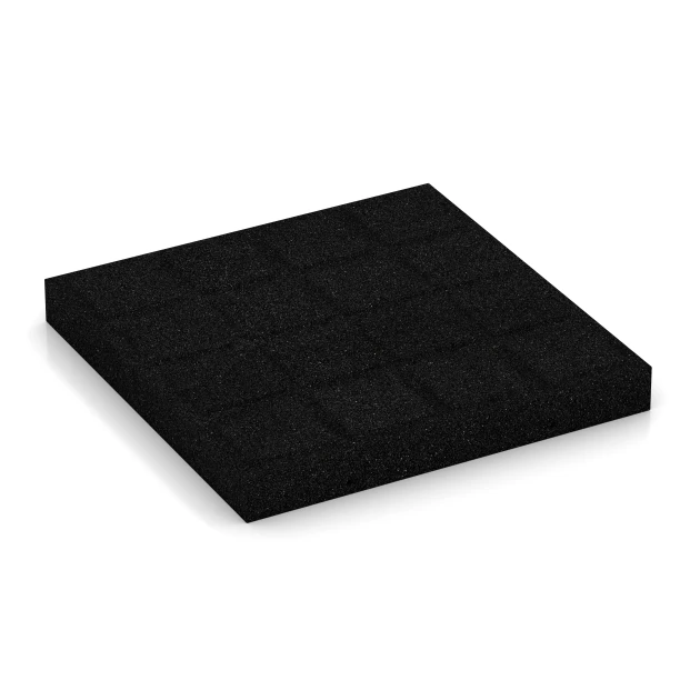 Aufsicht auf die Unterseite, also die Bodenseite von WARCO-Formteil 6265 - Playground safety tile – 180 cm im Format 50 x 50 x 6 cm.