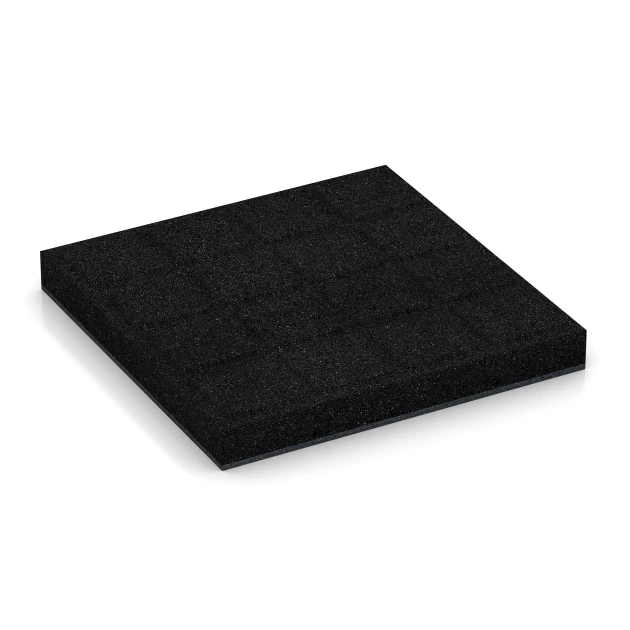 Aufsicht auf die Unterseite, also die Bodenseite von WARCO-Formteil 6269 - Playground safety tile – 180 cm im Format 50 x 50 x 6 cm.