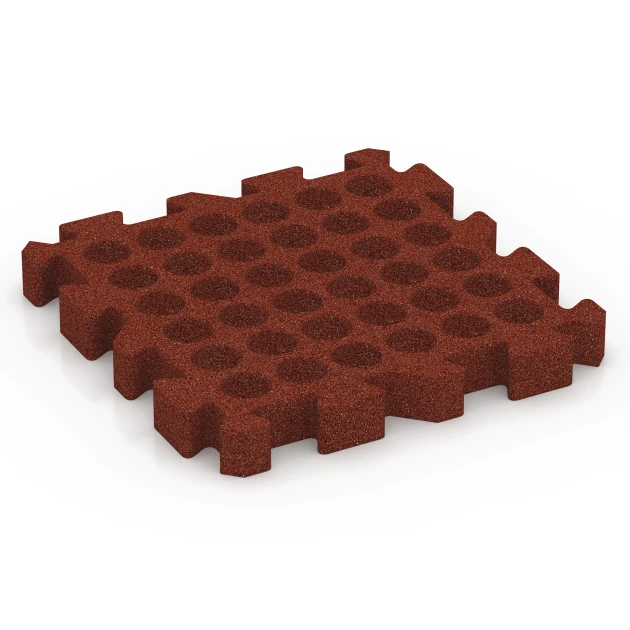 Aufsicht auf die Unterseite, also die Bodenseite von WARCO-Formteil 6310 - Interlocking playground safety tile im Format 50 x 50 x 6 cm | 0,25 m².