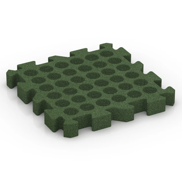 Aufsicht auf die Unterseite, also die Bodenseite von WARCO-Formteil 6311 - Interlocking playground safety tile im Format 50 x 50 x 6 cm | 0,25 m².