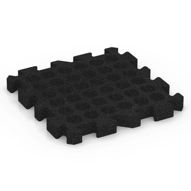 Aufsicht auf die Unterseite, also die Bodenseite von WARCO-Formteil 6305 - Interlocking playground safety tile im Format 50 x 50 x 5 cm | 0,25 m².