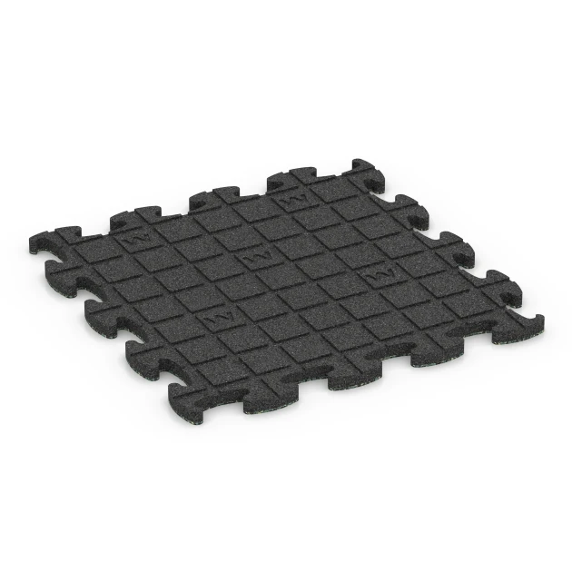 Aufsicht auf die Unterseite, also die Bodenseite von WARCO-Formteil 6753 - Playground Safety Mat im Format 46 x 46 x 1,8 cm.