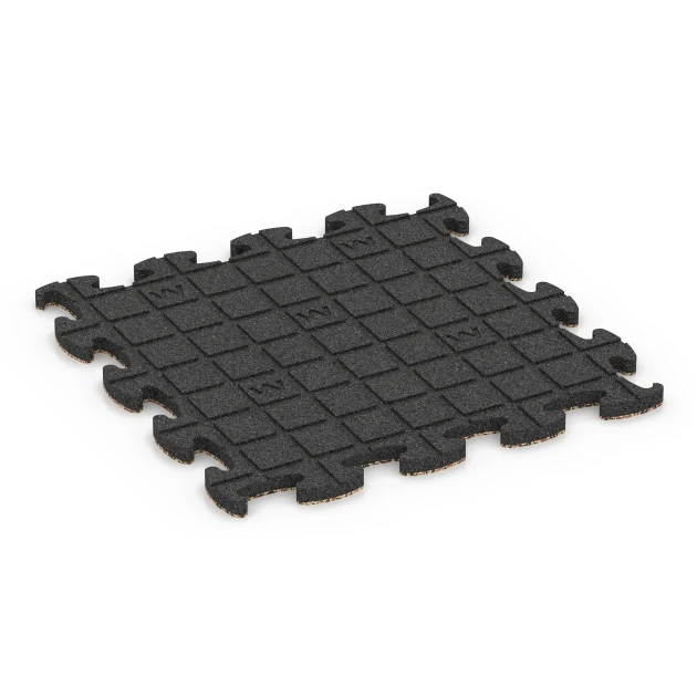 Aufsicht auf die Unterseite, also die Bodenseite von WARCO-Formteil 6781 - Gym Floor Tiles im Format 46 x 46 x 1,8 cm.