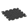 Aufsicht auf die Unterseite, also die Bodenseite von WARCO-Formteil 6916 - Exhibition Click Floor Tile im Format 46 x 46 x 1,8 cm.