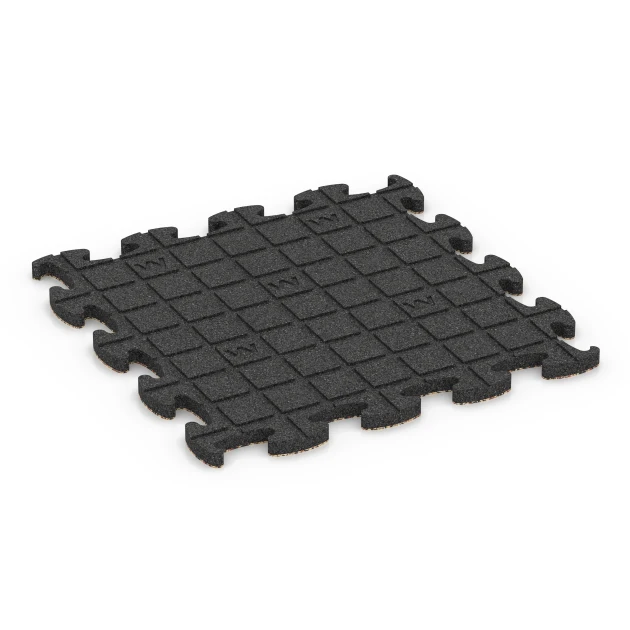 Aufsicht auf die Unterseite, also die Bodenseite von WARCO-Formteil 6916 - Exhibition Click Floor Tile im Format 46 x 46 x 1,8 cm.