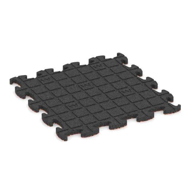 Aufsicht auf die Unterseite, also die Bodenseite von WARCO-Formteil 6944 - Patio rubber tile im Format 46 x 46 × 2,8 cm.