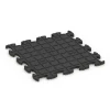 Aufsicht auf die Unterseite, also die Bodenseite von WARCO-Formteil 6946 - Patio rubber tile im Format 46 x 46 × 2,8 cm.