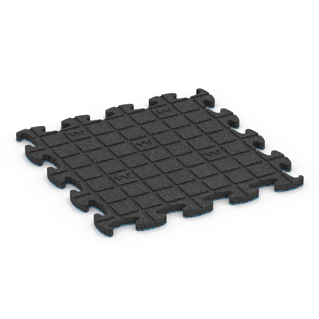 Aufsicht auf die Unterseite, also die Bodenseite von WARCO-Formteil 6947 - Patio rubber tile im Format 46 x 46 × 2,8 cm.