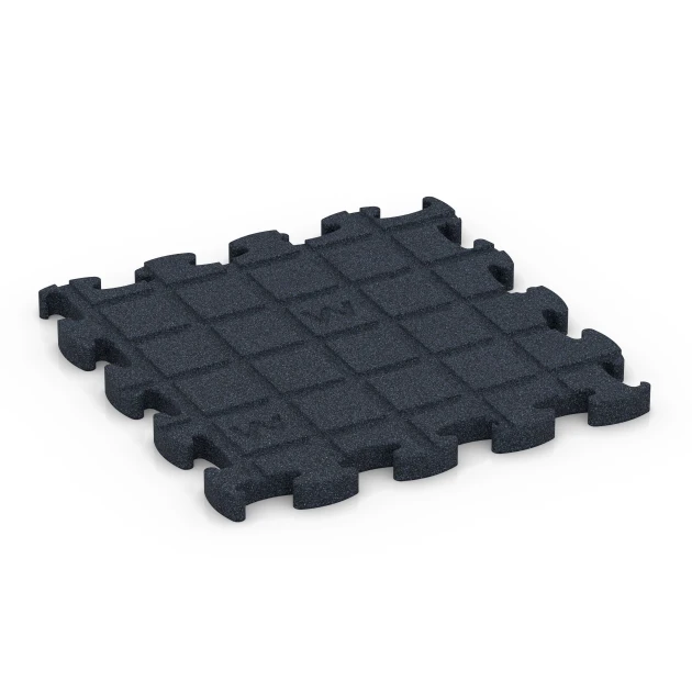 Aufsicht auf die Unterseite, also die Bodenseite von WARCO-Formteil 6964 - Fitness Premium Performance Flooring im Format 28,9 x 28,9 x 1,8 cm.