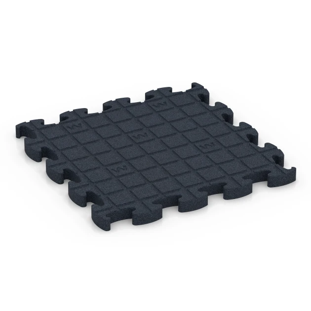 Aufsicht auf die Unterseite, also die Bodenseite von WARCO-Formteil 6967 - Fitness Premium Performance Flooring im Format 45,9 x 45,9 x 2,8 cm.