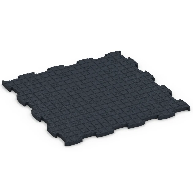Aufsicht auf die Unterseite, also die Bodenseite von WARCO-Formteil 6969 - Fitness Premium Performance Flooring im Format 99 x 99 x 2,8 cm.